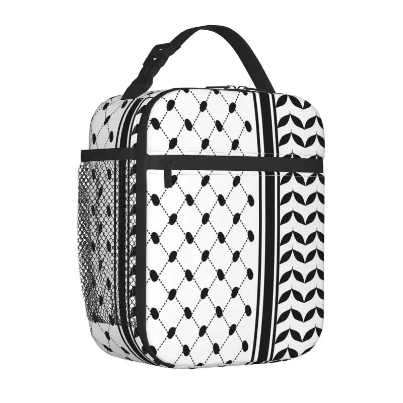 Palestine Flag Kufiya Hatta Insulated Lunch Bag for Travel