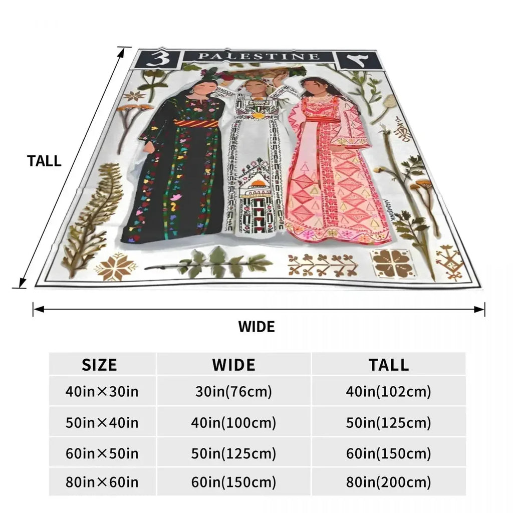 Palestine Stamp Blanket Coral Fleece Plush Summer Portable