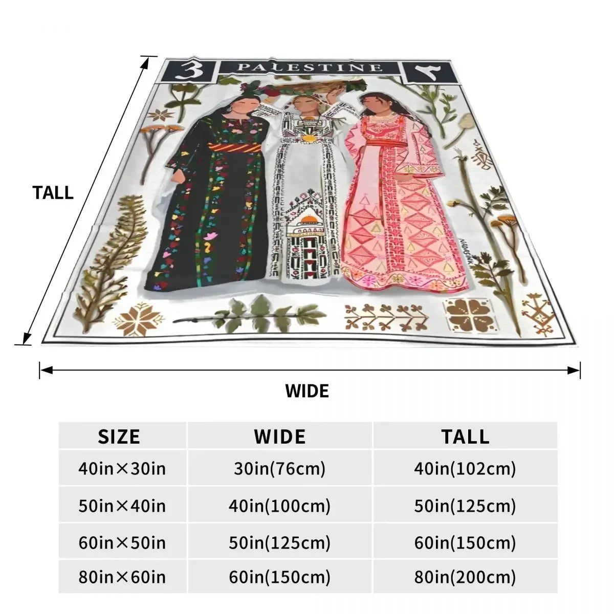 Palestine Stamp Blanket Coral Fleece Plush Summer Portable