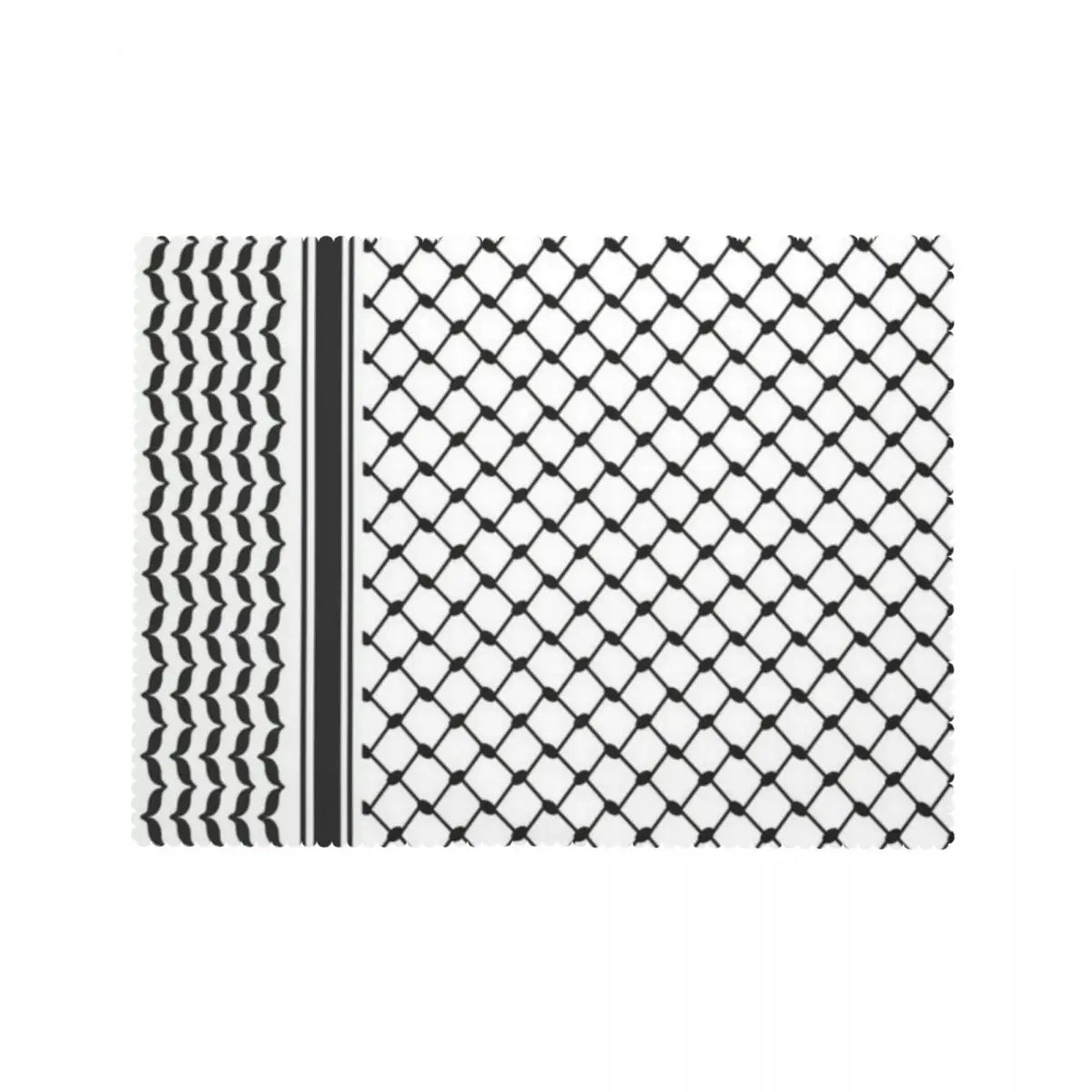 Palestinian Kufiya Pattern Customized Rectangular Tablecloth Waterproof Table