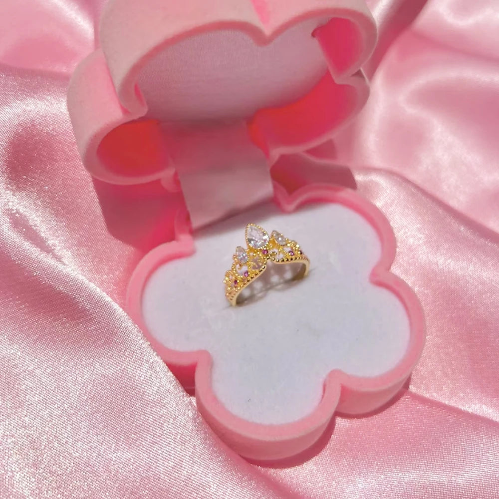 Rapunzel Ring, Ariel Crown, Crown Heart, True mirror, Wedding jewelry,