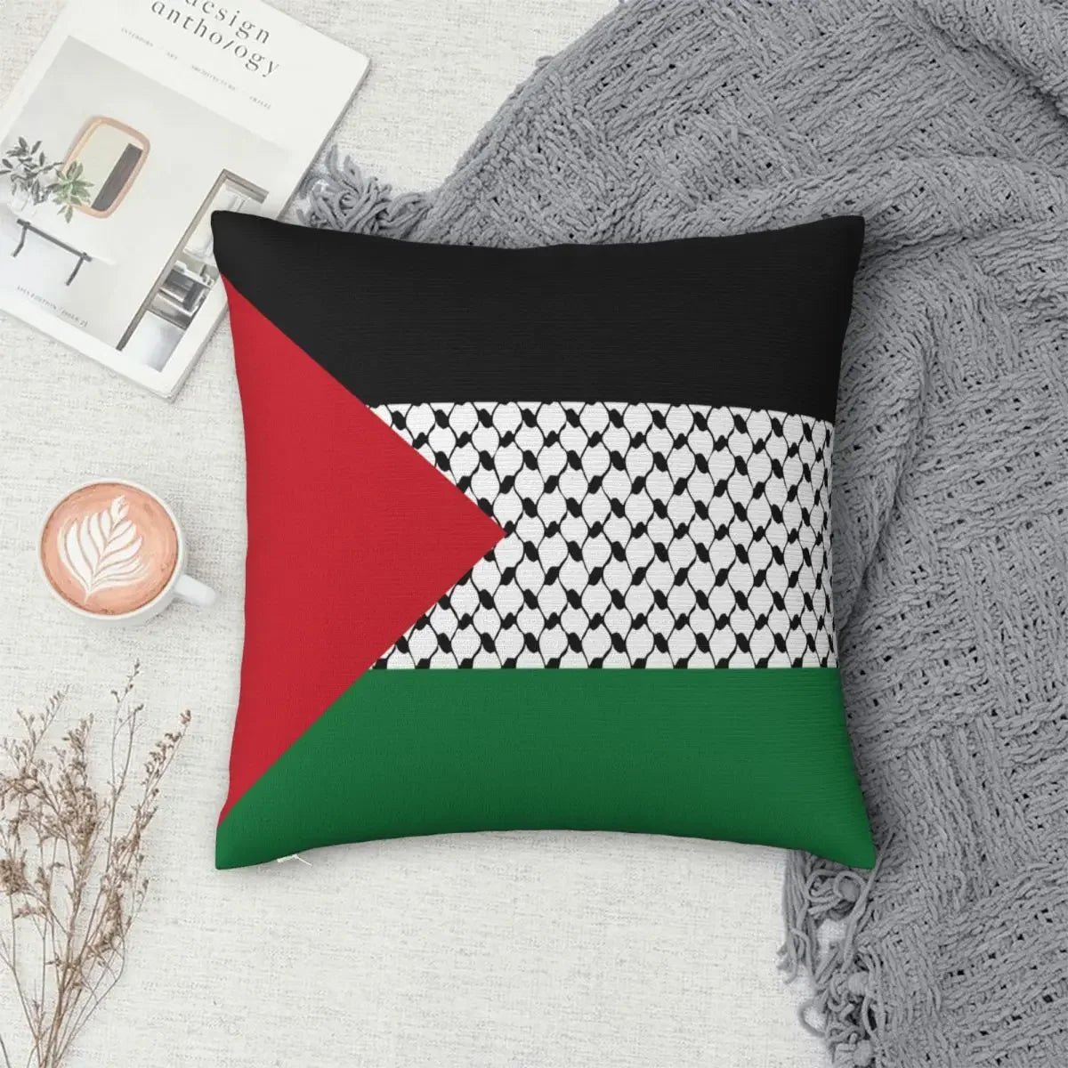 Palestine Flag Pillow Case Palestinian Hatta Kufiya Keffiyeh