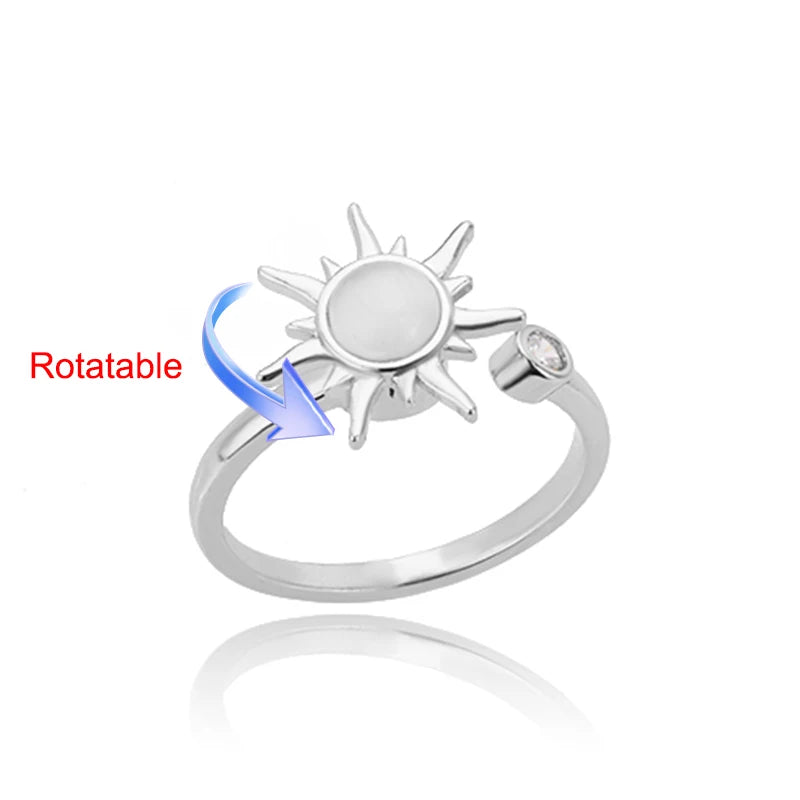 Four Clover Rotating Anxiety Rings for Women Gold Color Adjustable Stainless Steel Wedding Ring Aesthetic Jewelry Gift anillos