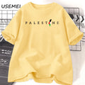 Palestine Flag Printed Tshirt Cotton Short Sleeve
