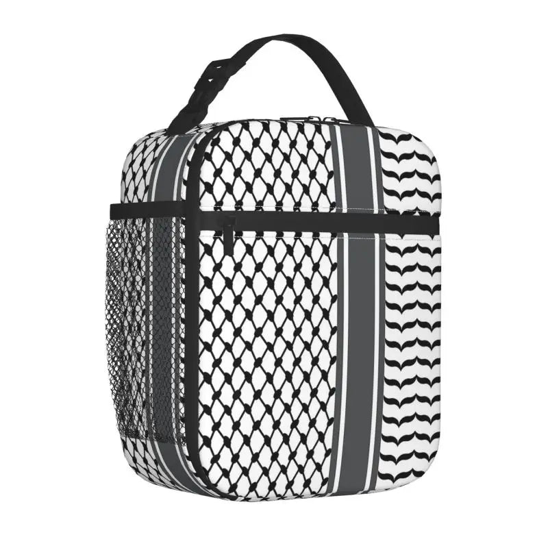 Palestine Flag Kufiya Hatta Insulated Lunch Bag for Travel
