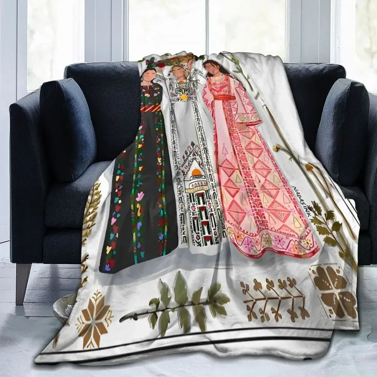 Palestine Stamp Blanket Coral Fleece Plush Summer Portable