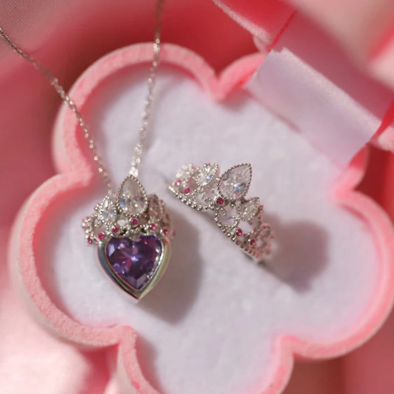 Rapunzel Ring, Ariel Crown, Crown Heart, True mirror, Wedding jewelry,