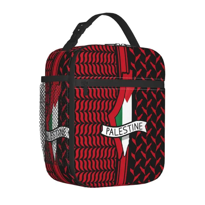 Palestine Flag Kufiya Hatta Insulated Lunch Bag for Travel