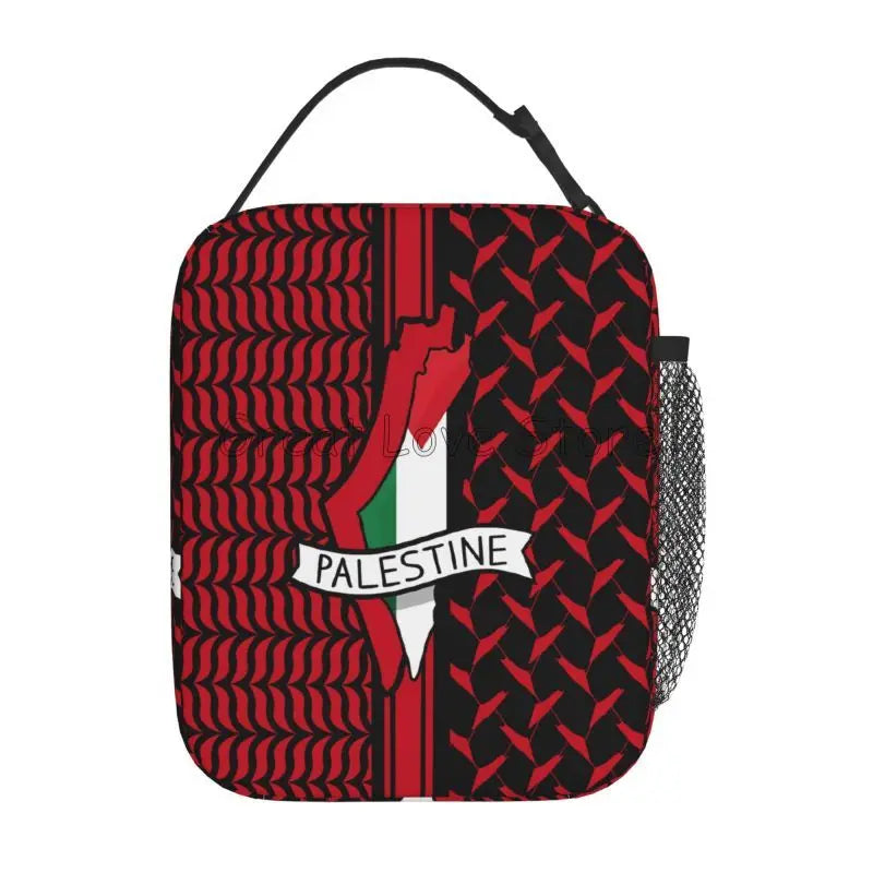 Palestine Flag Kufiya Hatta Insulated Lunch Bag for Travel
