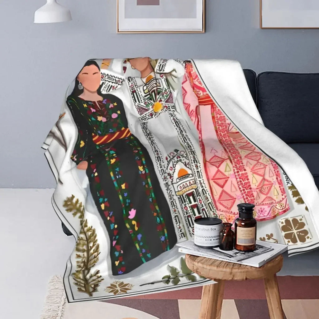 Palestine Stamp Blanket Coral Fleece Plush Summer Portable