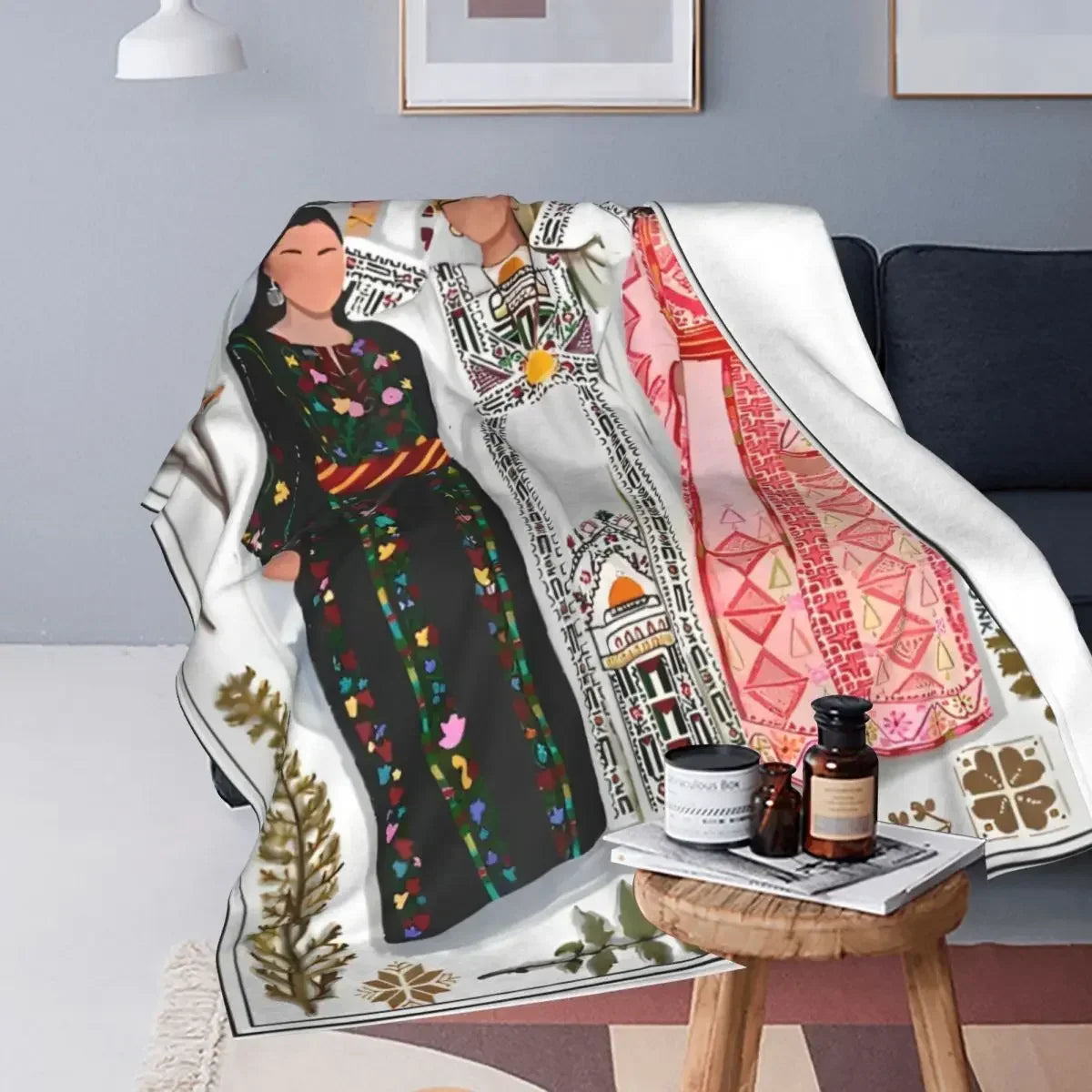 Palestine Stamp Blanket Coral Fleece Plush Summer Portable