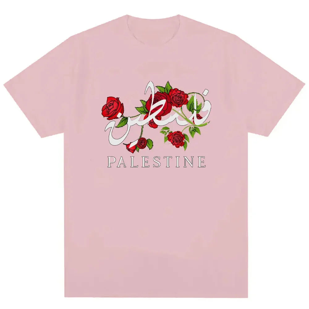 Palestine Floral Palestine Flag Map cotton Shirt Palestinian Arabic