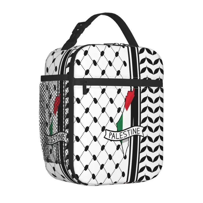 Palestine Flag Kufiya Hatta Insulated Lunch Bag for Travel