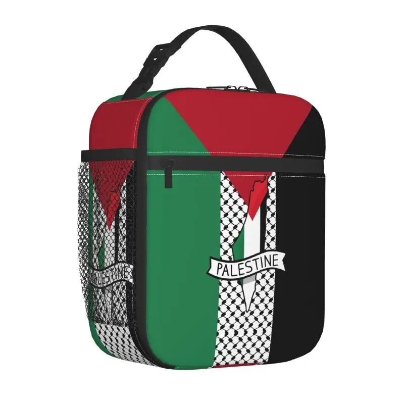 Palestine Flag Kufiya Hatta Insulated Lunch Bag for Travel