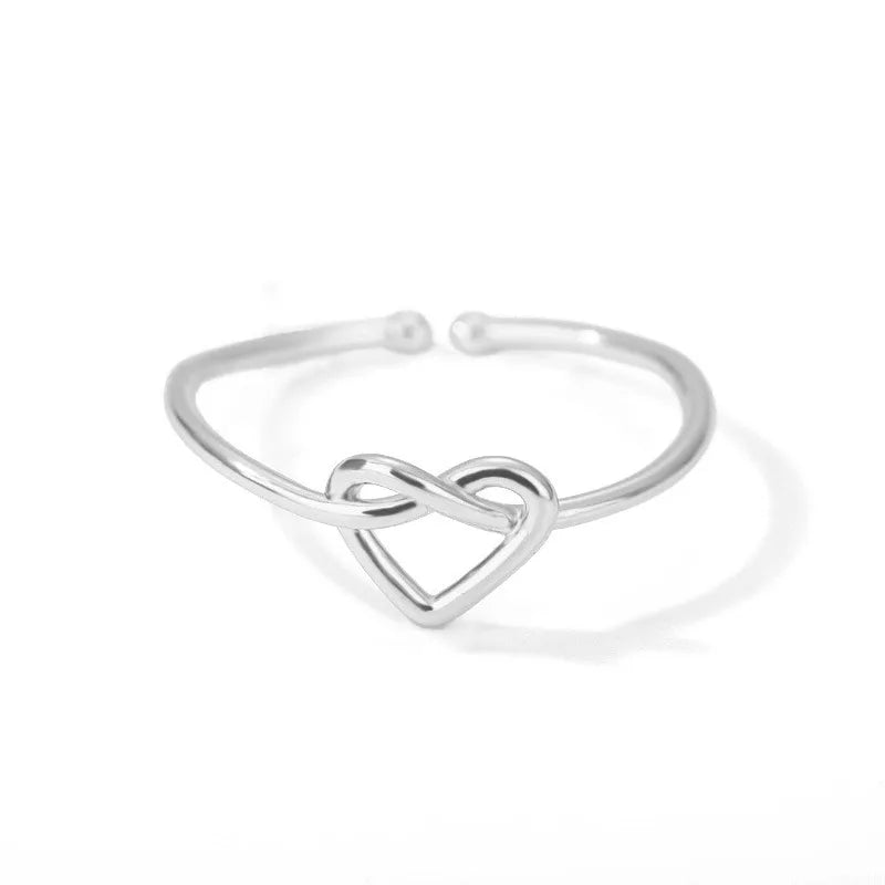 Pink Zircon Heart Rings For Women Gold Plated Stainless Steel