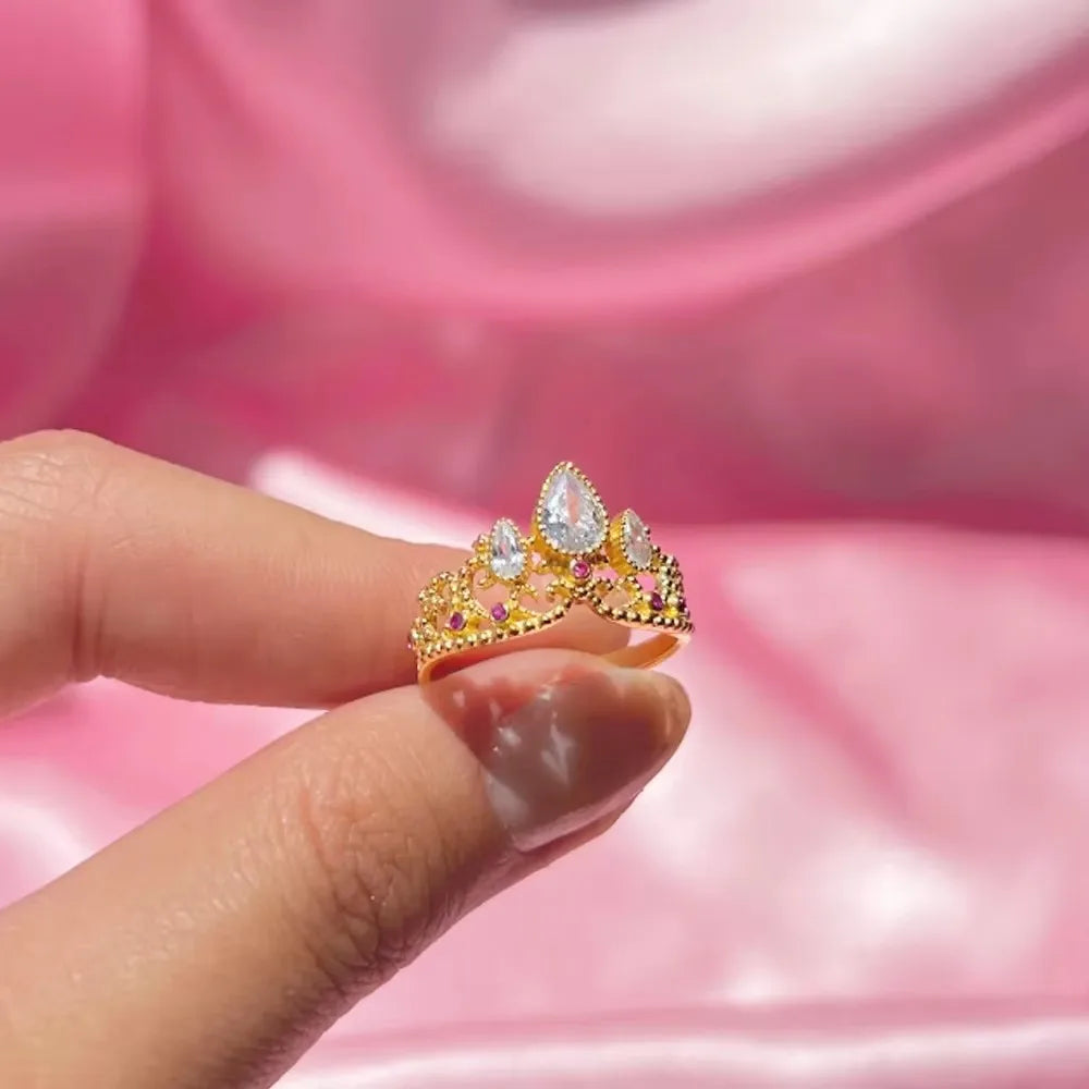 Rapunzel Ring, Ariel Crown, Crown Heart, True mirror, Wedding jewelry,