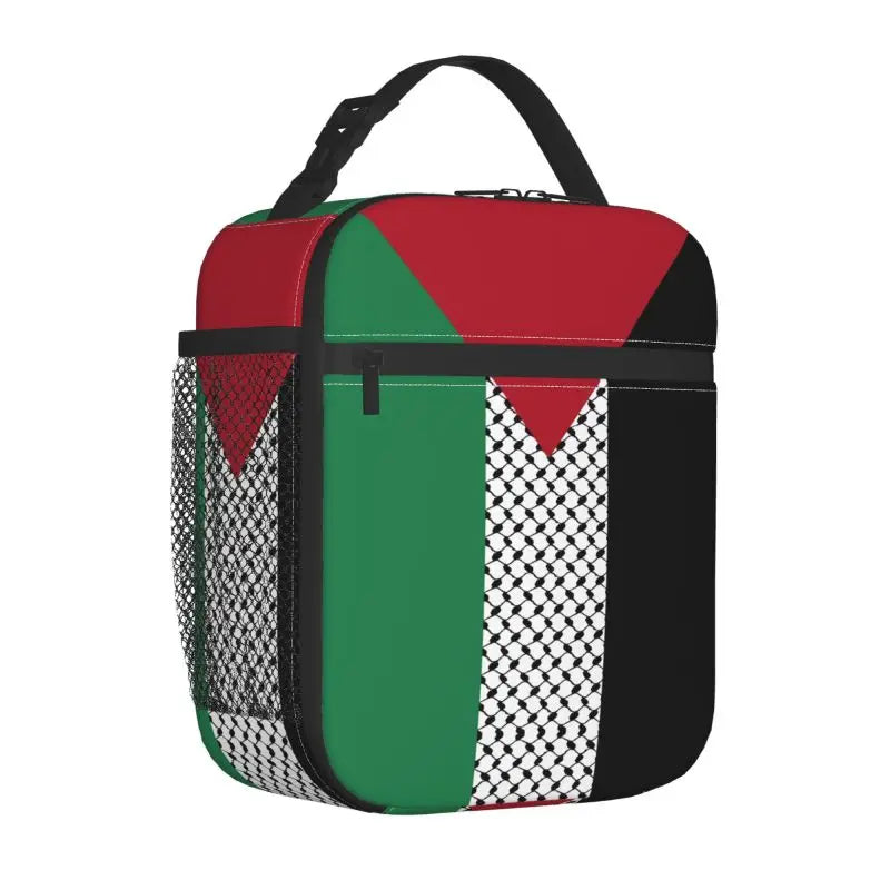 Palestine Flag Kufiya Hatta Insulated Lunch Bag for Travel