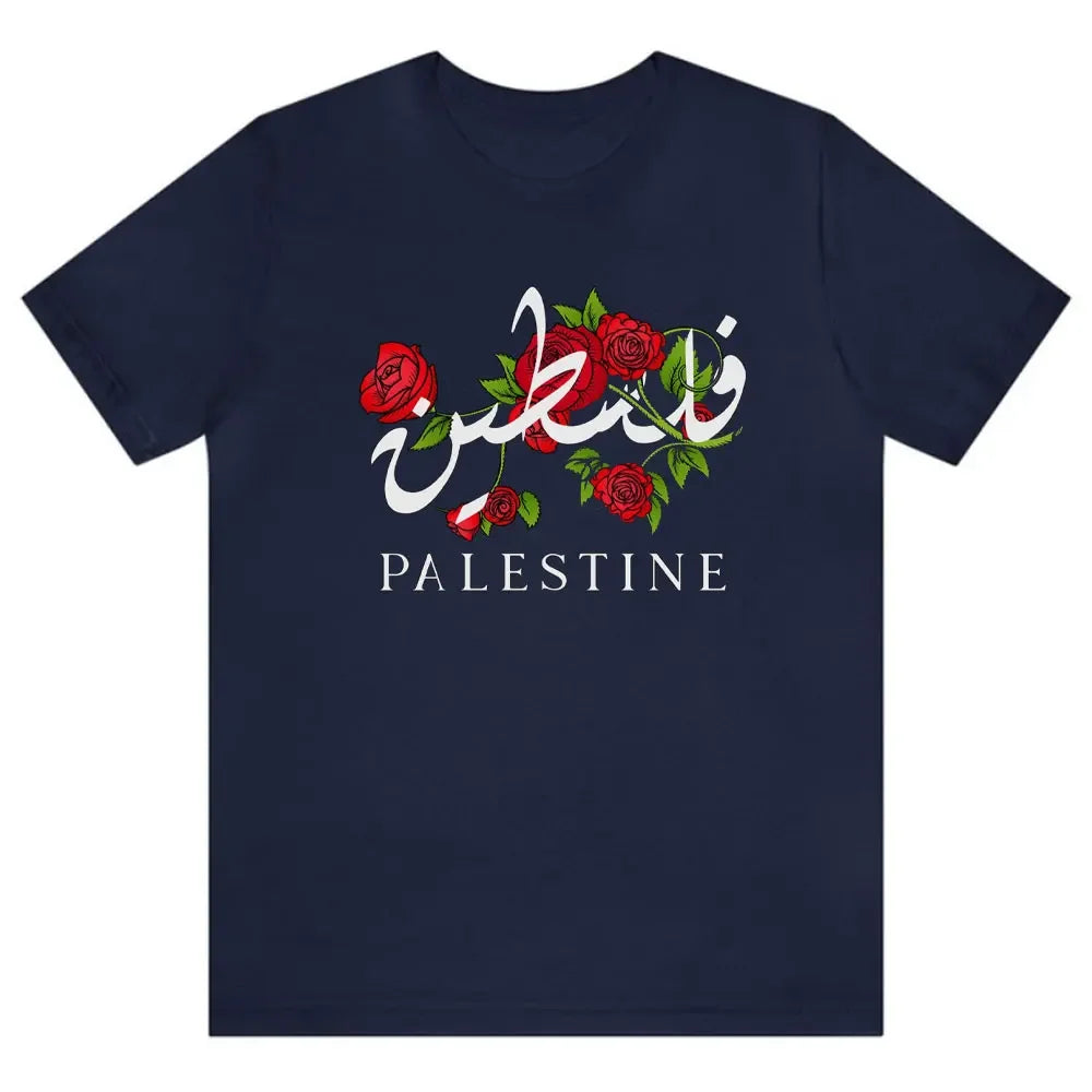 Palestine Floral Palestine Flag Map cotton Shirt Palestinian Arabic