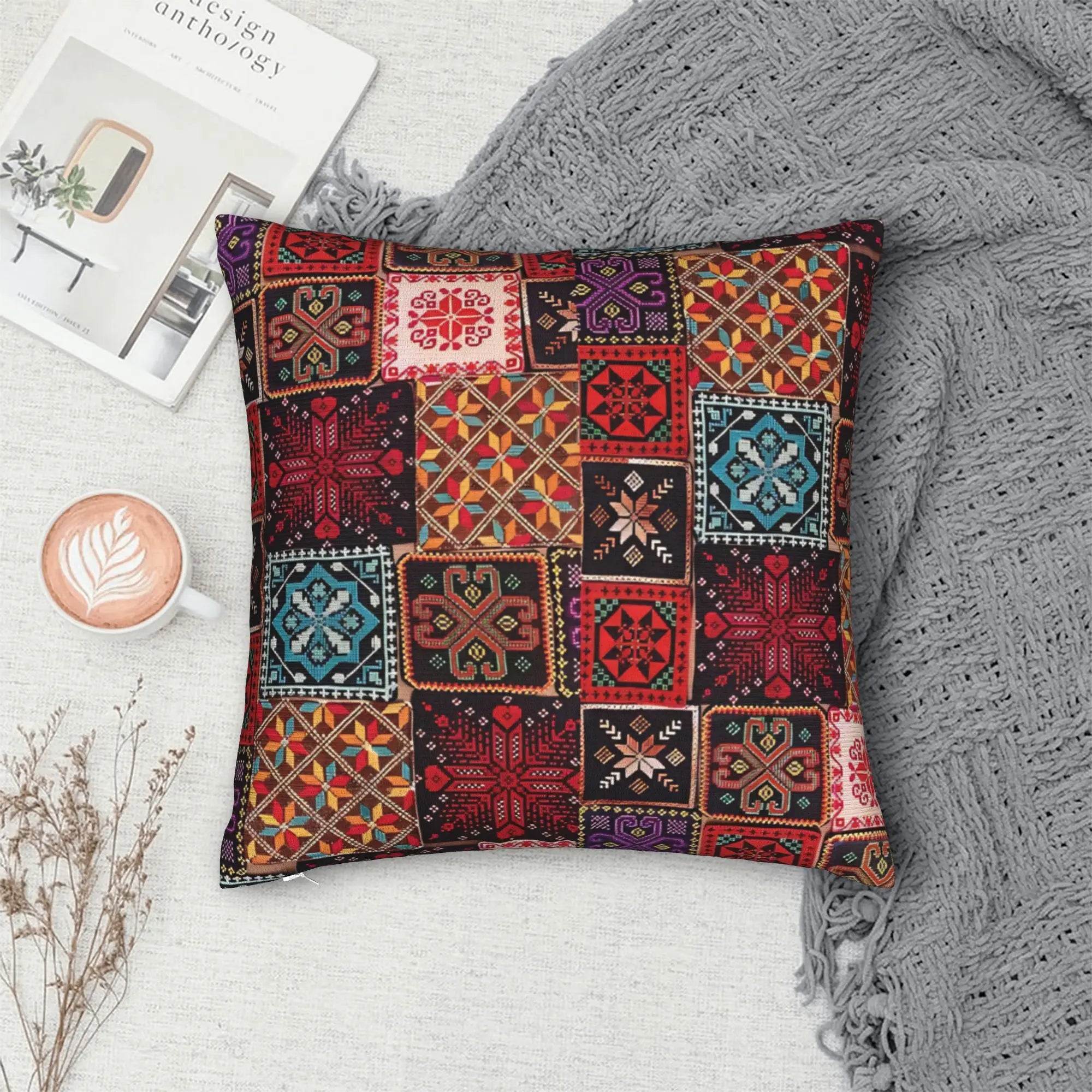 Palestine Embroidery Pillow Cover Design Palestinian Traditiona