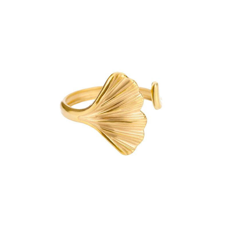 Vintage Ginkgo Leaf Rings