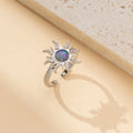 Princess Sun Opal Zircon Pandant Necklace Ring