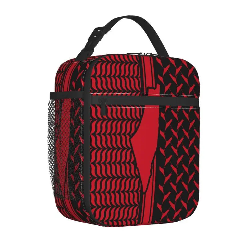 Palestine Flag Kufiya Hatta Insulated Lunch Bag for Travel